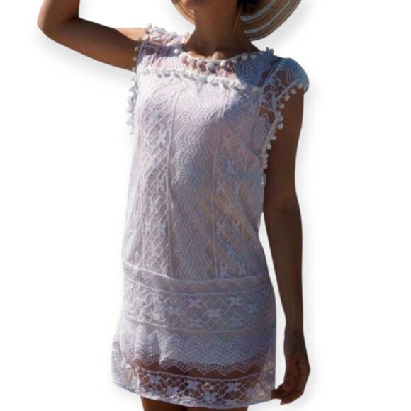 AMAZON LACE TUNIC/DRESS SZ.S EUC.  GORGEOUS TUNIC IN EXCELLENT USED CONDITION. - Picture 1 of 7